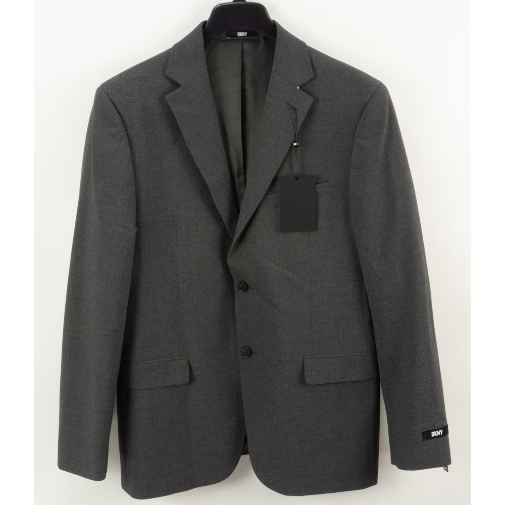New DKNY Performance Suit Separate Jacket Men's 42R Charcoal Gray Stretch Vented